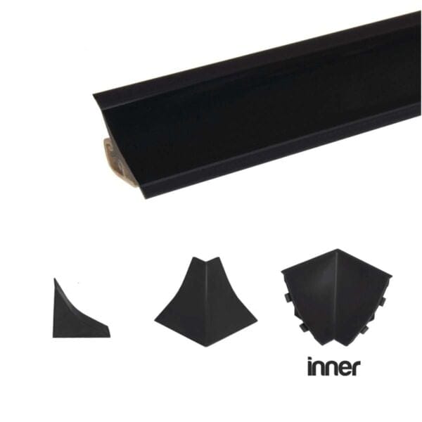 Worktop Strip Inner Corner Black