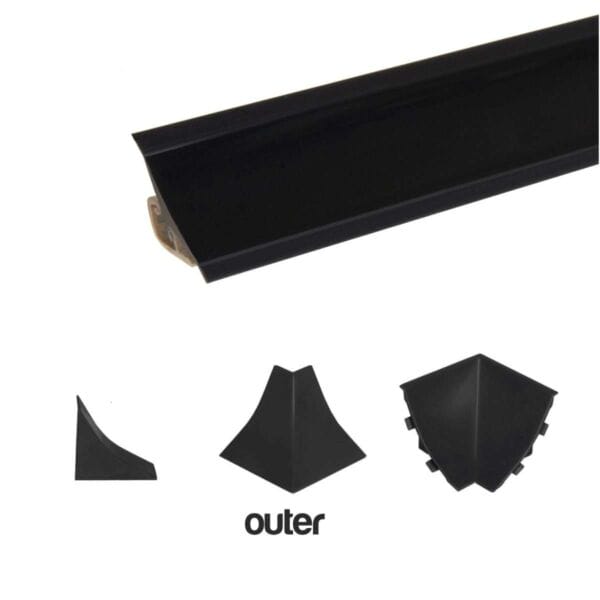 Worktop Strip Outer Element Black